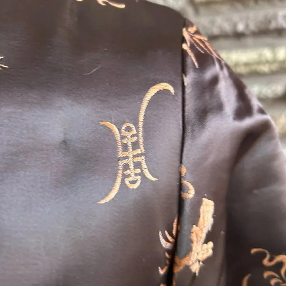 Vintage Chinese Brown Gold Brocade Puffer Quilted Jacket - Picture 7 of 10